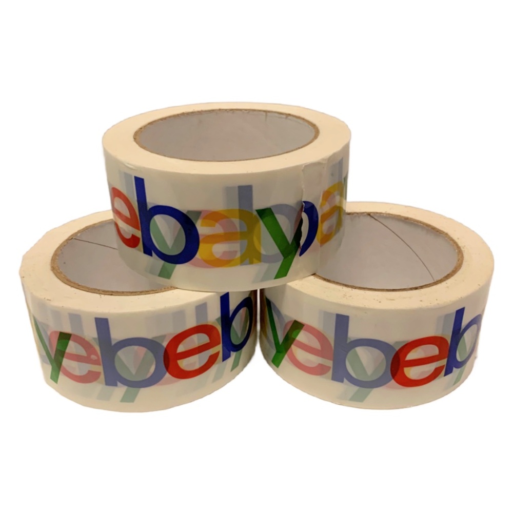 3 Rolls Official EBAY Branded Packing Tape 75' x 2" New Shipping Supplies
